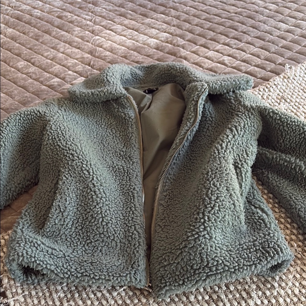 Cozy Green Sherpa Jacket
